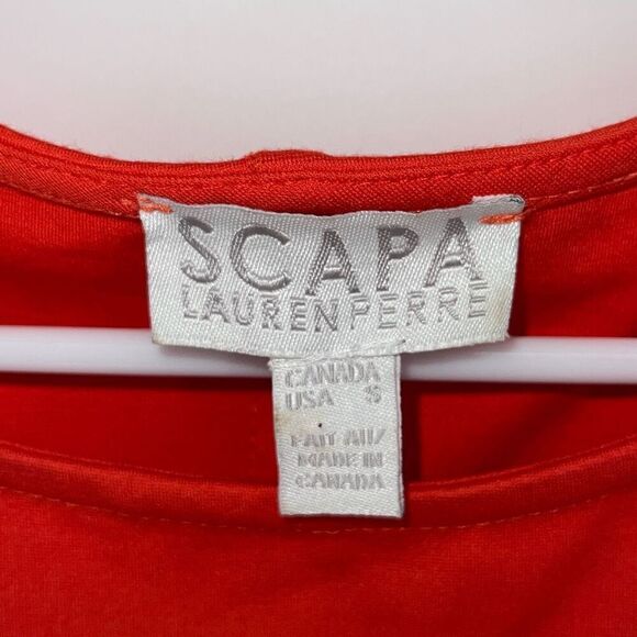 Scapa Lauren Perre Womens Long Flared‎ Sleeve Tunic Shift Dress Tomato Small - Picture 7 of 10